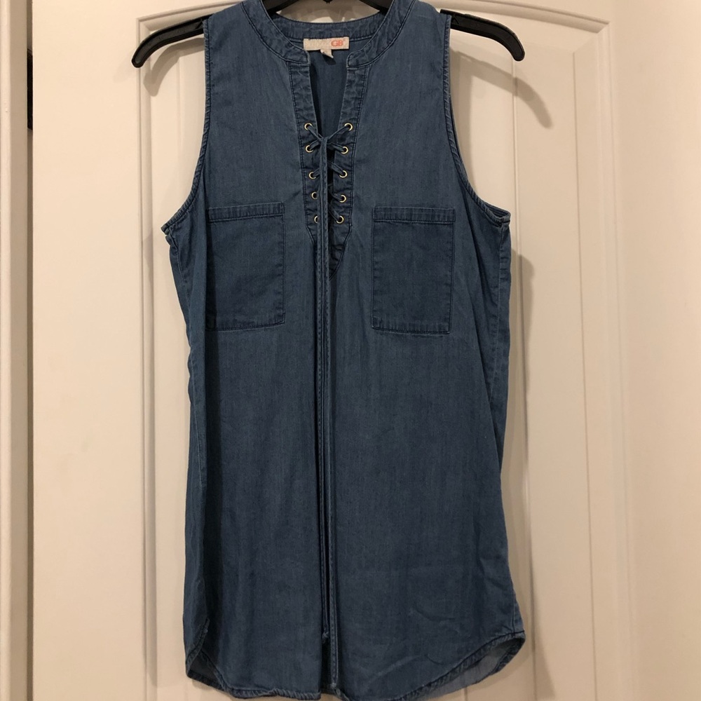 Gianni Bini Lace Up Denim Top
